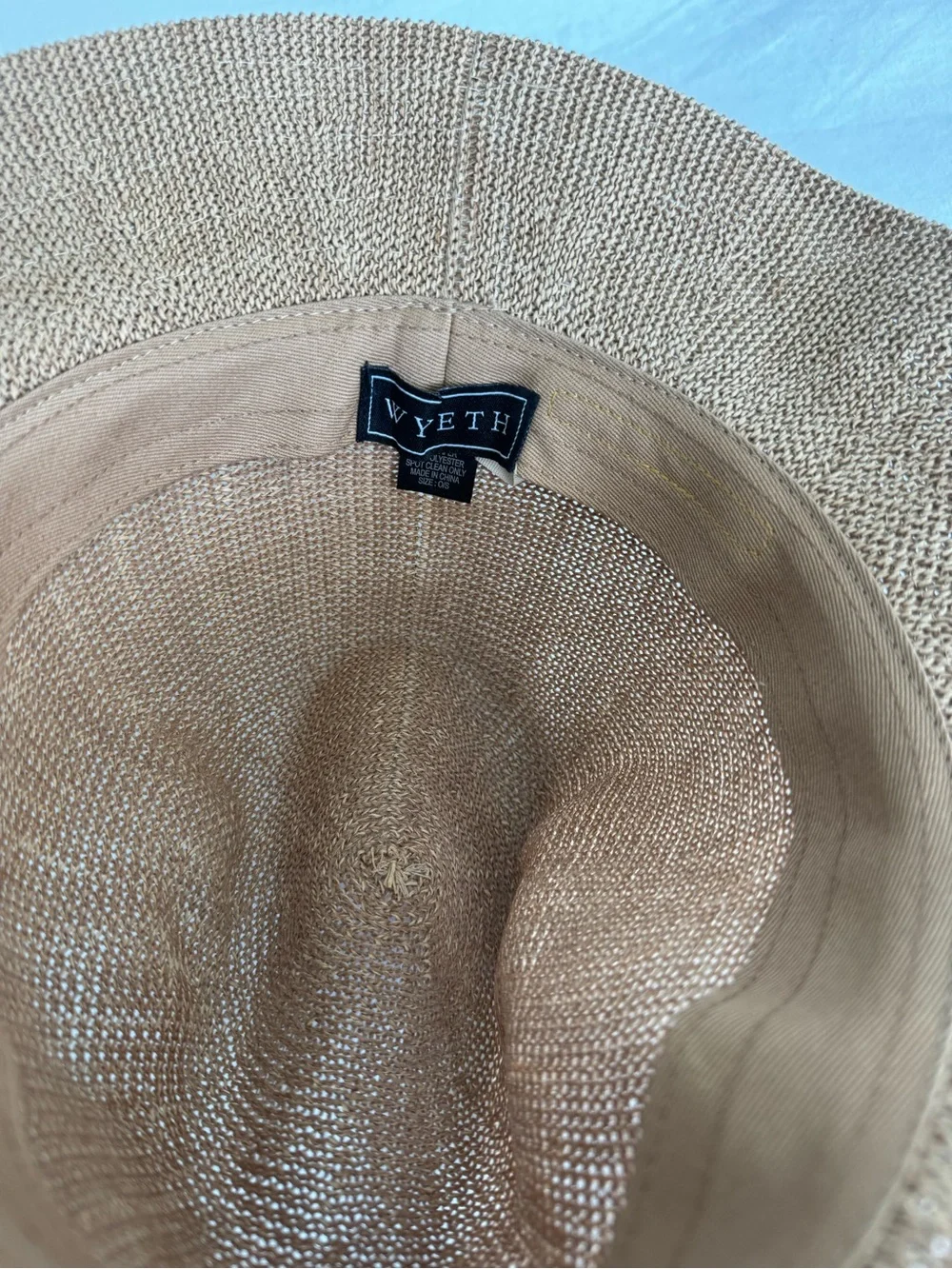 Tan Knit Fedora Hat with Suede Band